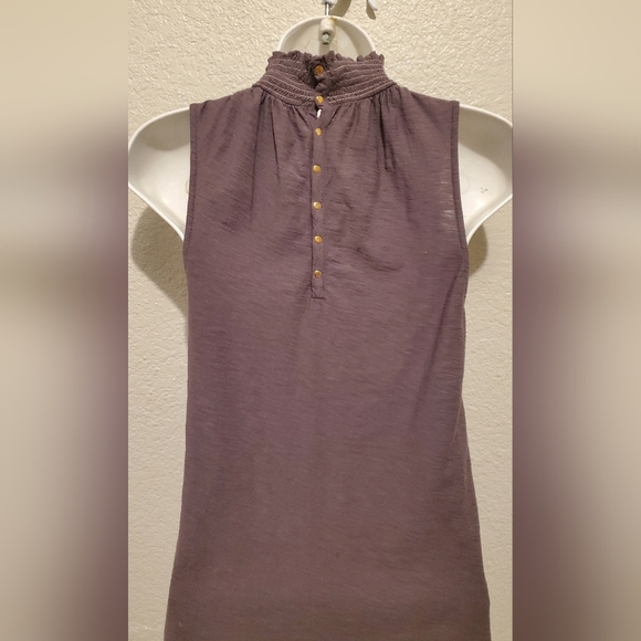 Nation LTD Mauve Sleeveless Smocked Mock Neck Stretch Knit Top Size XS - Picture 6 of 7